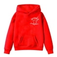 thumbnail image 4 of Gunia Kids Boys Girls Halloween Ghost Sweatshirt Cute Hoodie Casual Long Sleeve Sweatshirt With Print Letter Graphic Pullover Top For Toddler And Kids Fall Clothes Red 9-10 Years, 4 of 4
