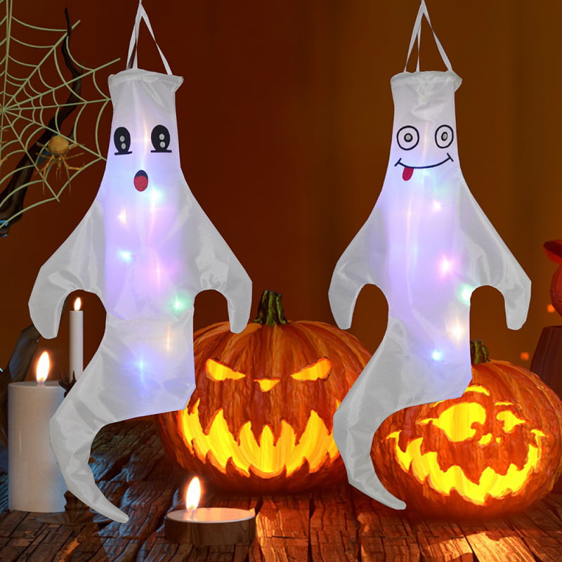 Kissdream 53in Halloween Ghost Hanging Decoration Outdoor Decor Hallowmas Tree Hugger Friendly Spooky Party Supplies 