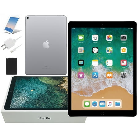 (Refurbished) Apple iPad Pro, 10.5-inch, 64GB, Wi-Fi Only, Comes with Bundle: Case, Tempered Glass, Rapid Charger - Space Gray/Silver Comes in Original Retail Box
