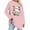 Pink, variant on WXLWZYWL Halloween Sweatshirt for Women Oversized Crewneck Pullover Graphic Long Sleeve Top Cute Y2k Loose Fit