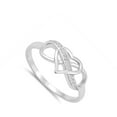 thumbnail image 4 of Clear CZ Infinity Love Knot Heart Promise Ring Sterling Silver Band White 925 Female Size 9, 4 of 4
