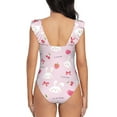 thumbnail image 6 of Yiaed Love Rabbit Print Women's Ruffled One Piece Swimsuit V Neck Swimwear Slimming Monokini for Woman-X-Large, 6 of 8