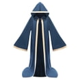 thumbnail image 4 of Jsaierl Women's Hooded Velvet Long Cloak Cape with Contrast Trim Fantasy Wizard Halloween Cosplay Costume Coat, 4 of 5
