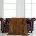 thumbnail image 3 of PiccoCasa Microplush Fleece Throw Blanket for Full Bed, Chocolate Color, 70" x 78", 3 of 8