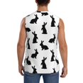 thumbnail image 4 of Lsque Black Rabbit Print Men's Cotton Blend Sleeveless Muscle Shirts (S-3XL)- Moisture Wicking, Odor Protection, UPF 30+,Small, 4 of 8
