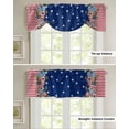 thumbnail image 4 of Tie Up Valance Curtain for Kitchen, Independence Day Daisy Stripes and Stars Rod Pocket Short Curtains Adjustable Tie-Up Shade Valances, Red Blue Window Treatment for Bathroom Living Room Bedroom, 4 of 7