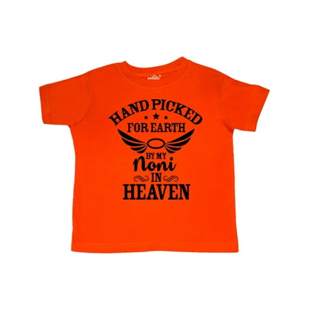 

Inktastic Handpicked for Earth By My Noni in Heaven with Angel Wings Gift Toddler Boy or Toddler Girl T-Shirt