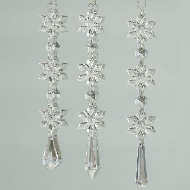 3 de nieve de cristal acrílico colgante árbol de Navidad decoración colgante BLESIY copo de nieve de cristal colgante