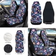 thumbnail image 2 of HUIACONG 12 Pcs Crushed Flower Interior Covers for Cars Front Car Seat Protector Steering Wheel Cover Car Seat Belt Pad Rearview Mirror Cover Cup Coasters All Season, 2 of 6