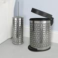 thumbnail image 3 of nu steel Laser Cut Chrome Step Garbage Trash Can & Toilet Brush Holder with Lid: 5 liter/1.32 gal for the Kitchen, Bathroom, Bedroom, Patio, RV STP-TBH-03CHR, 3 of 7