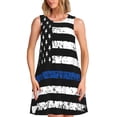 thumbnail image 1 of Disketp Thin Blue Line Flag para Vestido sin Mangas para Mujeres, Vestidos de Verano para Mujeres, Casual y Holgado para la Playa, 1 of 7