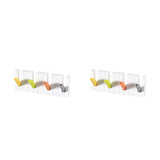 Moyic Colgador de pared plegable para almacenamiento, abrigo, monedero, soporte de organización, entrada de baño, organizador de plástico Vistoso 2piezas