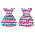 thumbnail image 4 of Popvcly Little Girls Dress Casual Flutter Sleeve Swing Toddler Baby Sundress Kids Birthday Party Dresses 18M-8T, 4 of 11