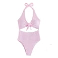 thumbnail image 2 of Maillots de Bain une Pièce pour Femmes 2026 Mode Licou à Nouer devant Monokini à Découpes, 2 of 8