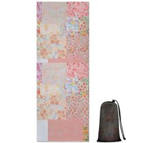 Pioneer Flower Floral Print Pattern Hot Yoga Mat Towel Non Slip for Hot Yoga - Quick-Drying Yoga Mat Cover with 4 Corner Pockets with Travel Bag - Hot Yoga Towel Non Slip 70"x26"