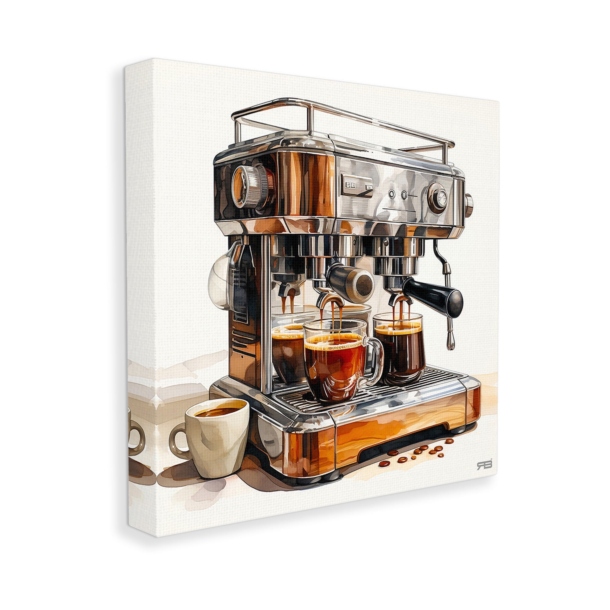 Stupell Industries Sleek Espresso Machine Food & Beverage Painting Gallery Wrapped Canvas Art Print Wall Art, 30 x 30