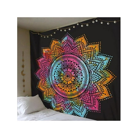 - VICOODA Wall Hanging Hippie Tapestry Bedspread Mat Bed Sheet Ethnic Wall Art Indian Mandala Bohemian Traditional Tapestries Decor