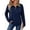 15# Navy, variant on Striped Polo Shirts for Women Long Sleeve Rugby Shirts Loose Preppy Collared Pullover Fall Casual