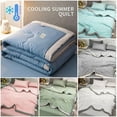 thumbnail image 5 of 2025 new Japanese polyester cotton quilted summer quilt skin-friendly washable light luxury style solid color lightweight, 5 of 10