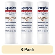 (3 pack) Aquaphor Naturally Inspired Lip Repair Balm Stick with Coconut Oil, 0.17 oz