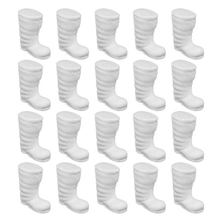 

20pcs Solid Christmas Boots Polystyrene Ornament Diy Christmas Boot Preschool Education Crafts Photography Props Christmas Supplies fopr Kids (White 8.5cm)