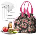 thumbnail image 4 of Pioneer Flower Floral Print Pattern Drawstring Lunch Bag Women - Drawstring Lunch Bag Insulated for Work Office - Stain-Resistant Large Lunchbags for Women with Multi-Pockets, 4 of 6