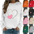 thumbnail image 5 of qucoqpe Women's Valentine's Day Heart Sweatshirts Oversized Crewneck Sweatshirt Vintage Long Sleeve Casual Pullover Top, 5 of 5