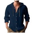 thumbnail image 1 of Chemise à Manches Longues pour Hommes Cardigan Décontracté de Vacances à Capuche, 1 of 5