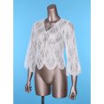 thumbnail image 5 of inlzdz Women's Sequined Wedding Evening Cape Vintage Disco 1920s Shawl Bolero Cardigan Shrug Flapper Cover up White One Size, 5 of 9