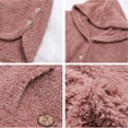 thumbnail image 4 of Suéter con capucha para mujer, blusa lisa con botones difusos y bolsillos, abrigo para otoño e invierno, 4 of 7