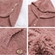 thumbnail image 4 of Abrigo cálido de otoño-invierno para mujer con bolsillo, suéter liso con capucha y botones peludos, 4 of 7