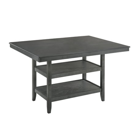 Best Quality Furniture Gray Counter Height Table with 2 Shelfs