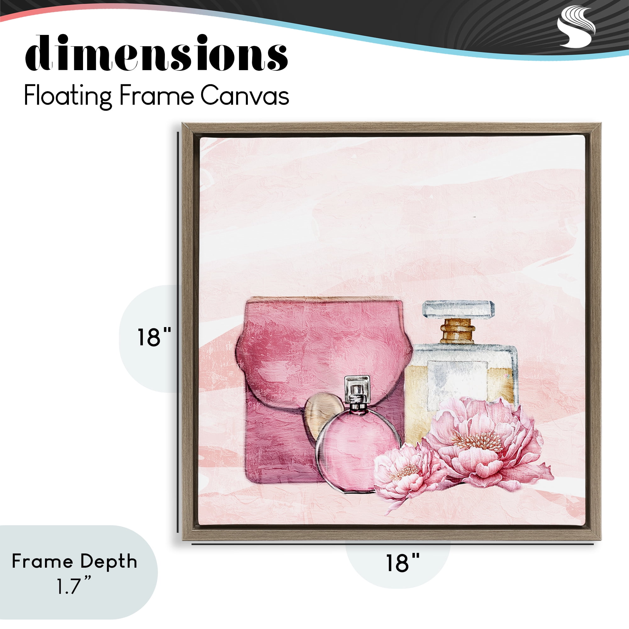 Stupell Industries Blush Glam Time Collection Brown Framed Floater Canvas Wall Art, design by Kim Allen