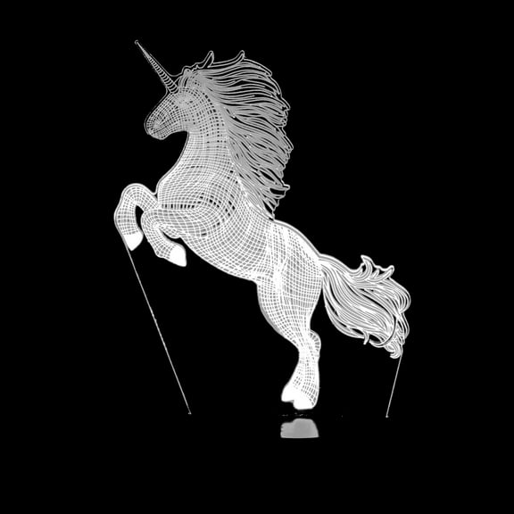 3D Illusion Lamp Pretty Unicorn Night Light Touch Table Desk 7 Color Changing LED Figure Decoration Kids Holiday Gift