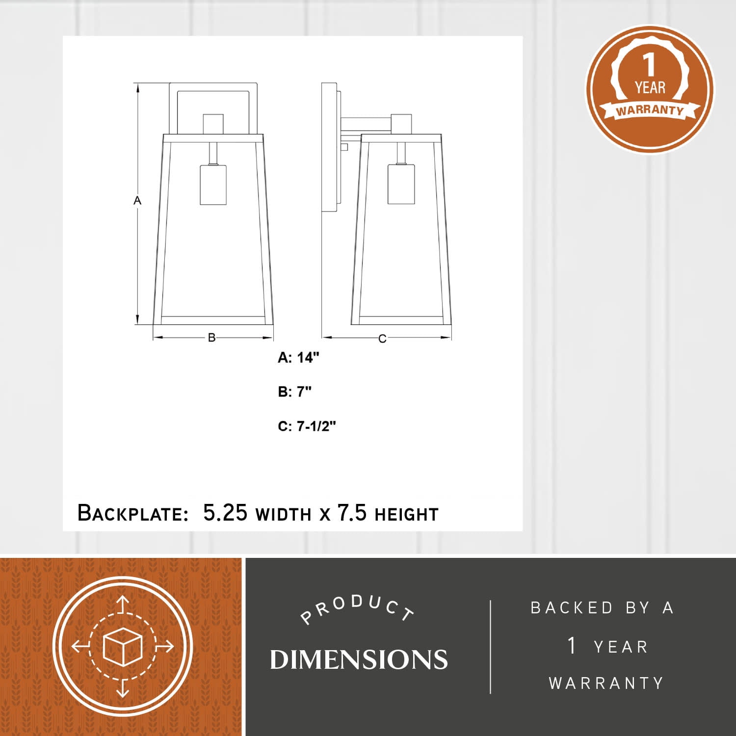 Sutton 14 in. H Black Outdoor Hardwired Sconce Wall Light made of Durable Steel, Clear Seeded Glass