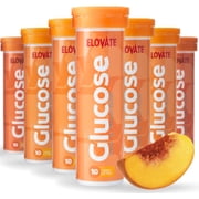 ELOVATE Fast Acting Glucose Tablets – 4g Each, Peach Flavor – Gluten Free, Fat Free, 8 Tubes (80 Count) – Quick Dissolving Energy Supplement