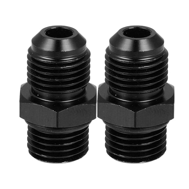 2uds Negro Macho Rosca Montaje Adaptador Llamarada Unión Acoplador para Coche AN6-M14*1,5