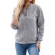 thumbnail image 2 of Suéter Tipo Cárdigan con Cremallera para Mujer, Sudadera con Capucha, Chaqueta de Larga, Conjuntos de Cuello Redondo, Abrigo Informal. Gris XL, 2 of 10