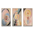 thumbnail image 2 of Designart "Synchronicity Pink Vintage Spiritual Retro Art IV" Abstract Painting Framed Wall Art Set Of 3 - Pink Modern Frame Canvas Set For Living Room Decor, 2 of 6