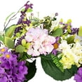 thumbnail image 6 of Northlight Hydrangea and Foliage Spring Floral Twig Wreath - 24" - Purple, 6 of 10