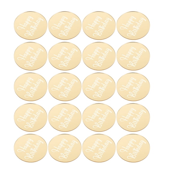 PAMINGONO Birthday Toppers Golden 20Pcs Set 1.97X1.97X0.08In