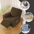 thumbnail image 3 of Northern Brothers 4-Piece Stretch Recliner Slipcovers, #4 Jacquard, Fits 1-Seater, Brown, 3 of 6