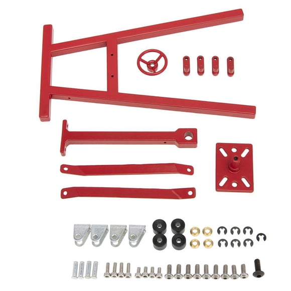 Soporte de reparación de mantenimiento abatible de motor V8 de material acero inoxidable simulado giratorio universal para herramientas de coche RC rojo