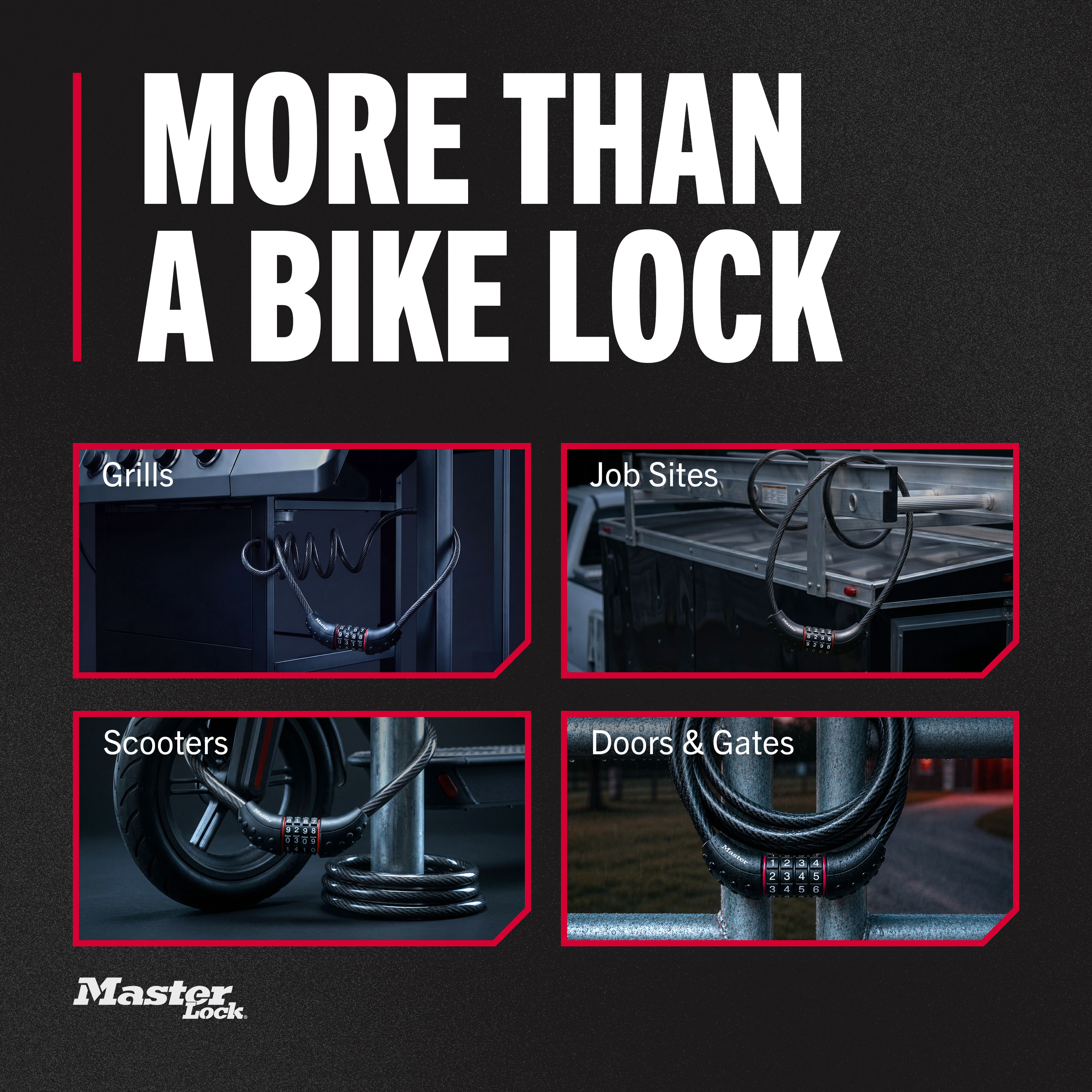 Master Lock Cable Bike Lock, 6 ft. Combination photo 6