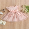 thumbnail image 3 of Toddler Girls Dress Sequins Stars Fly Sleeve Rib Knit Princess Dress, 3 of 8