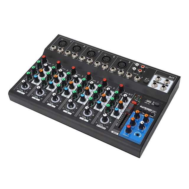7 Channel Sound Mixer, Led Indicator Light Sound Mixer for Home