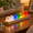 Art Deco, variant on Art Deco 7-Color 40mm Crystal Chakra Ball Night Light with Wooden Base