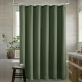 thumbnail image 5 of 75 Inch Bathroom Shower Curtain Olive Green Boho Farmhouse Vintage Rustic Country Shower Curtains for Bathroom Linen Textured Water Repellent Fabric Drapes with Hooks Sets 72x75 Inches Long, 5 of 5