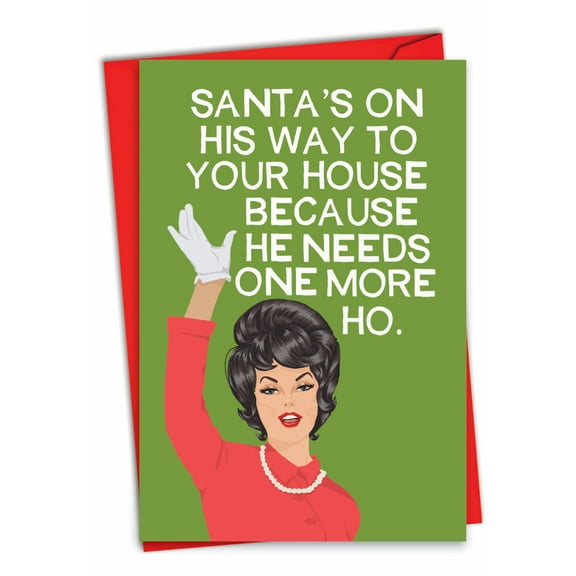 1 Funny Christmas Card with Envelope - One More Ho C2925XSG