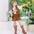 thumbnail image 6 of Vividxx Girls Western Boho Outfits Sets Fringe Vest Shorts Outfits Sets For Oktoberfest Casual Summer Wear Toddler Teen Retro Style Solid Color Soft Dailywear, 6 of 9